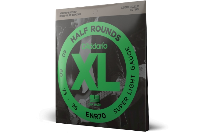 Corzi chitară bas Daddario ENR70 Half Round Super Light  40-95 Long Scale