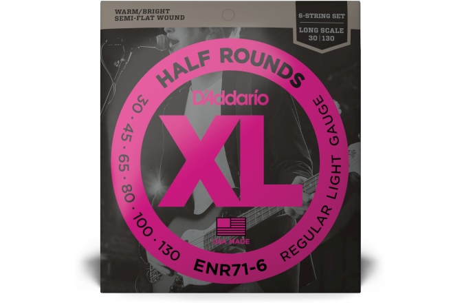 Corzi chitară bas Daddario ENR71-6 Half Round Bass Regular Light 30-130 Long Scale