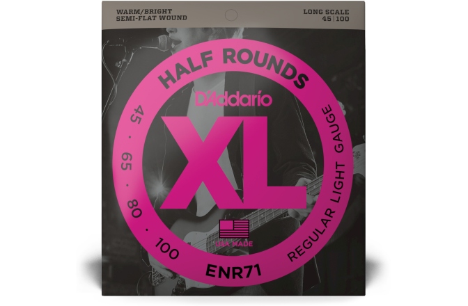 Corzi chitară bas Daddario ENR71 Half Round Regular Light 45-100 Long Scale