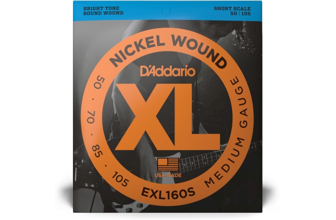 Corzi chitară bas Daddario EXL160S Medium 50-105 Short Scale