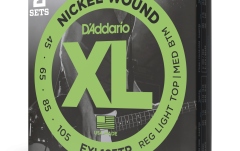 Corzi chitară bas Daddario EXL165TP  Custom Light 45-105 2 Sets Long Scale