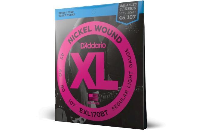 Corzi chitară bas Daddario EXL170BT Balanced Tension Regular Light 45-107 Long Scale