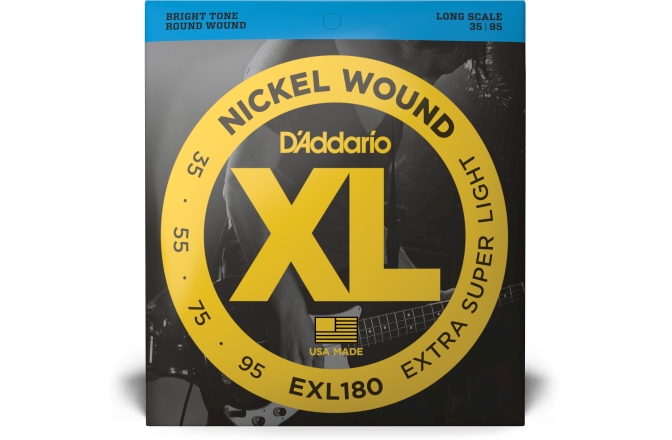 Corzi chitară bas Daddario EXL180 Extra Super Light 35-95 Long Scale