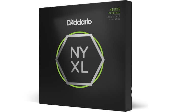 Corzi chitară bas Daddario NYXL45125 5-String Lt Top / Med Btm 45-125 Long Scale