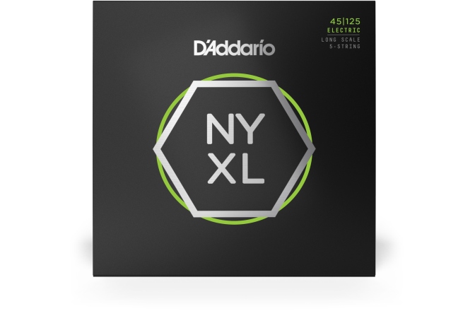 Corzi chitară bas Daddario NYXL45125 5-String Lt Top / Med Btm 45-125 Long Scale