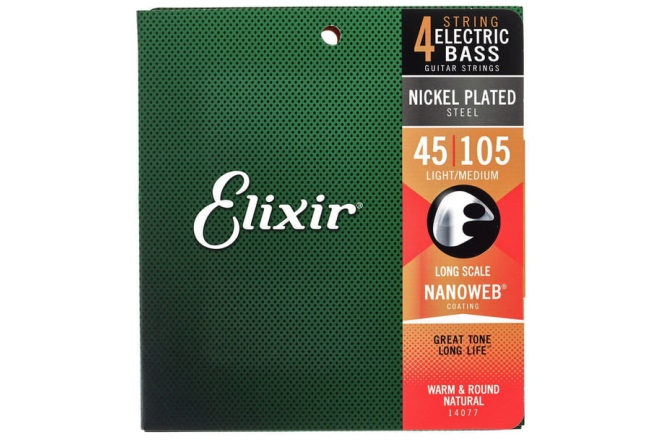 Corzi chitară bas Elixir Nanoweb Bass 4 Long Scale NPS Light/Medium 14077