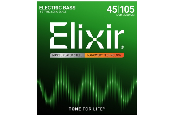 Elixir Nanoweb Electric Bass Nickel Plated Steel 45-105 Light Medium