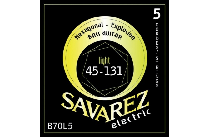 Struny basové kytary Savarez Bass Guitar Strings Hexagonal Explosion 5-str. Light