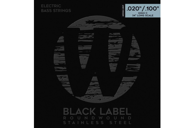 Corzi chitară bas Warwick Black Label 5 Set ML High C 020/100 40310 ML
