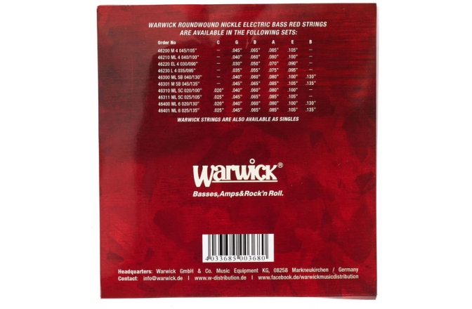 Corzi chitară bas Warwick Red Label NI 4M - 46200