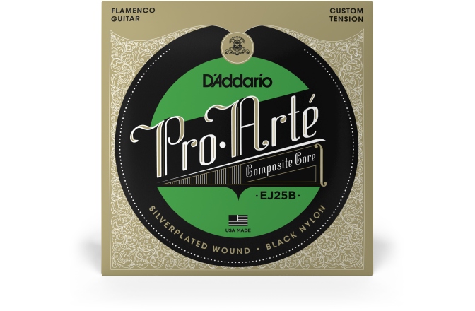 Corzi chitară clasică Daddario EJ25B Pro-Arte Black Nylon Composite Flamenco 