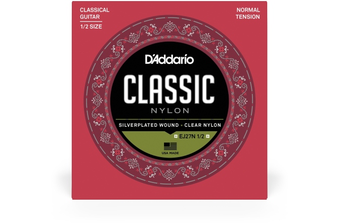 Corzi chitară clasică Daddario EJ27N 1/2 Student Nylon Fractional Normal Tension