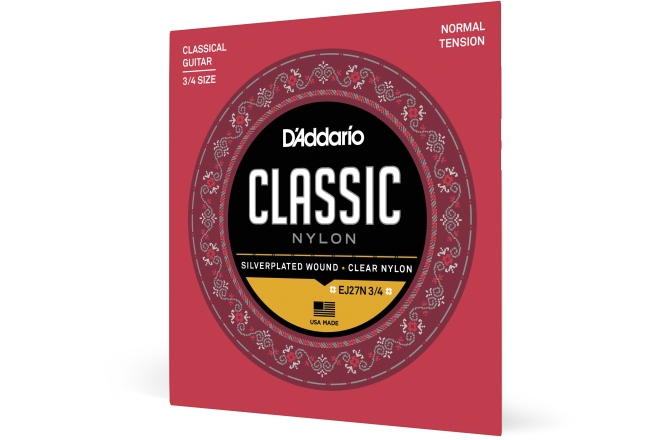 Corzi chitară clasică Daddario EJ27N 3/4 Student Nylon Fractional Normal Tension