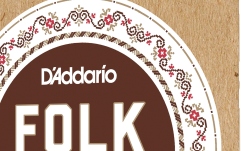 Corzi chitară clasică Daddario EJ34 Folk Ball End 80/20 Bronze/Black Nylon Trebles