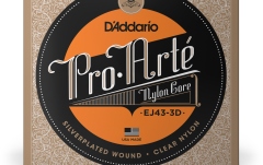 Corzi chitară clasică Daddario EJ43 Pro-Arte Nylon Light Tension 3 Sets