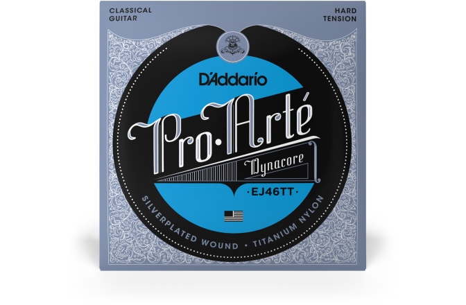 Corzi chitară clasică Daddario EJ46TT ProArte Dynacore Titanium Trebles Hard Tension