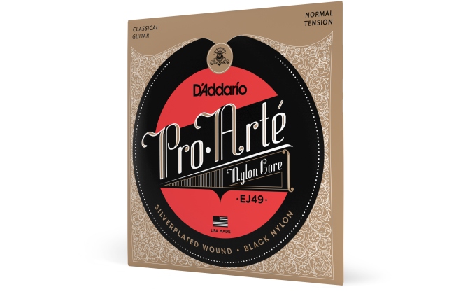 Corzi chitară clasică Daddario EJ49 Pro-Arte Black Nylon Normal Tension