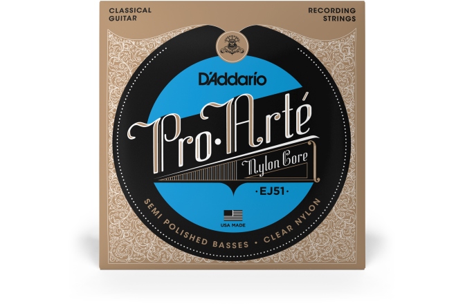 Corzi chitară clasică Daddario EJ51 Pro-Arte Polished Basses Hard Tension