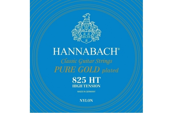 Corzi chitară clasică Hannabach Corzi chitara clasica Serie 825 High tension Placare speciala cu aur 3er Bass high