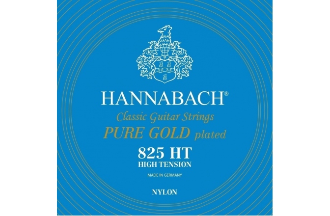 Corzi chitară clasică Hannabach Corzi chitara clasica Serie 825 High tension Placare speciala cu aur Set high