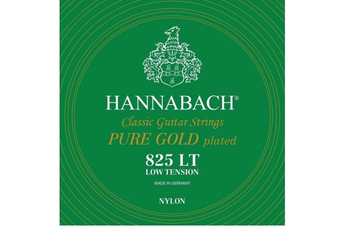 Corzi chitară clasică Hannabach Corzi chitara clasica Serie 825 Low tension Placare speciala cu aur 3er Bass low