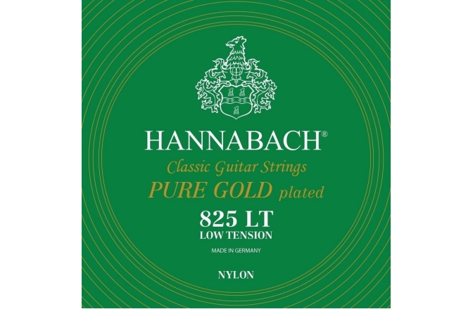 Corzi chitară clasică Hannabach Corzi chitara clasica Serie 825 Low tension Placare speciala cu aur Set low