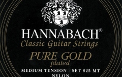 Corzi chitară clasică Hannabach Corzi chitara clasica Serie 825 Medium tension Placare speciala cu aur 3er Bass medium
