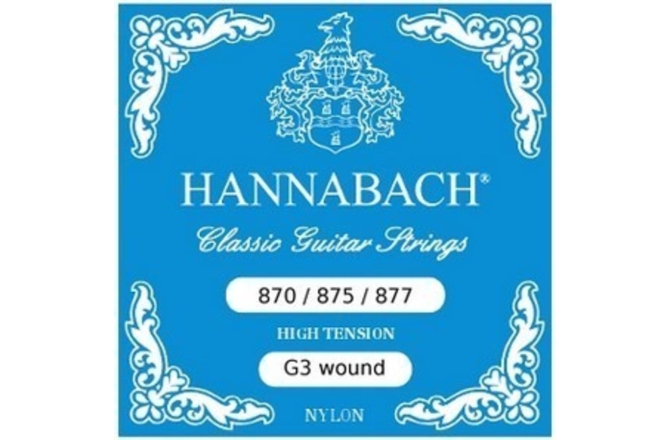 Corzi chitară clasică Hannabach HT Nylon wound G3 crom