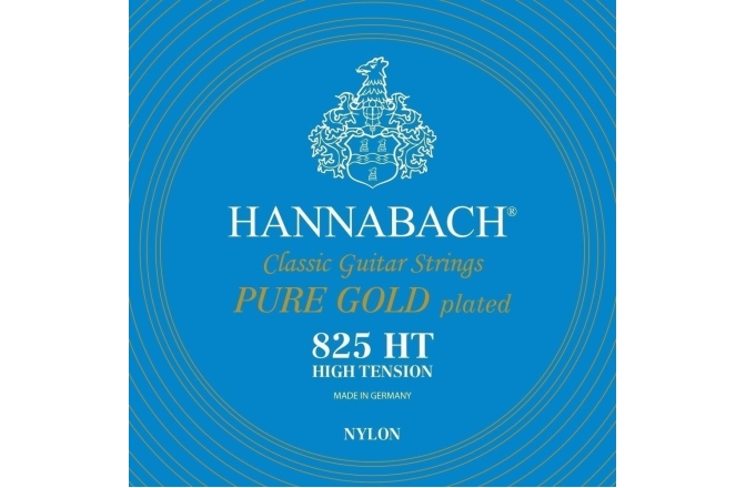 Corzi chitară clasică Hannabach Serie 825 HT Placare cu aur Set 3 bass