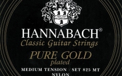 Corzi chitară clasică Hannabach Serie 825 MT Placare cu aur Set 3 bass