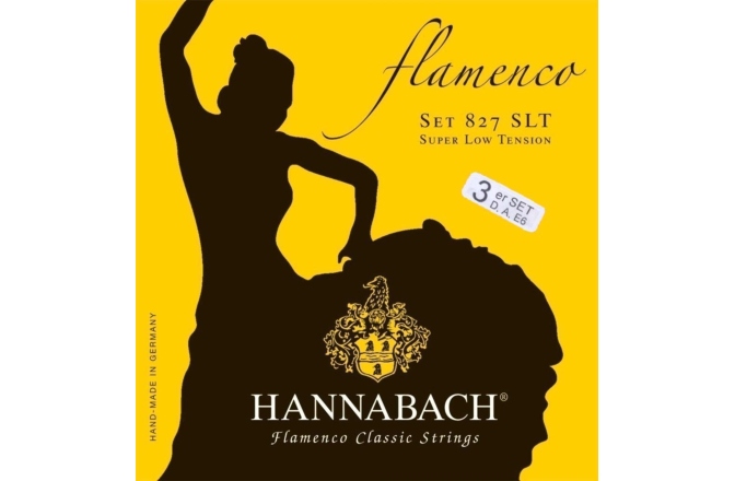 Corzi chitara clasica Hannabach Serie 827 Super Low Tension Flamenco Set de 3 bass