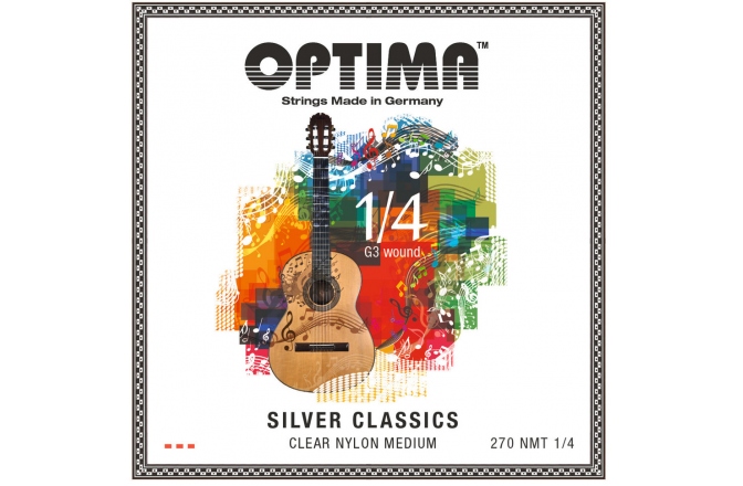 Corzi chitară clasică Optima Corzi chitara clasica SILVER CLASSICS chitara copii Set 1/4