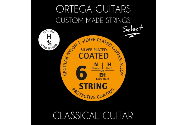Custom Made Strings "Select" for Classical Guitar - 4/4 Scale / Regular Nylon / Hard Tension .028/.044