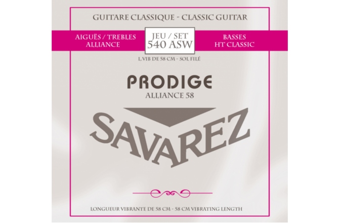 Corzi chitară clasică Savarez Corzi chitara clasica Prodige 38 1/8-3/4 3/4-7/8 Carbon Gw