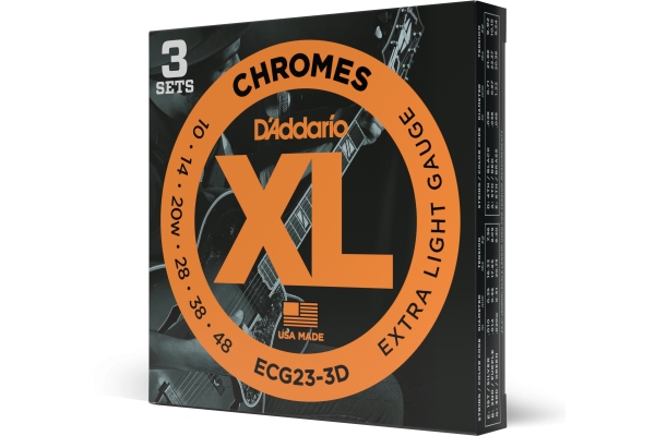 ECG23 Chromes Flat Wound Extra Light 10-48 3 Sets