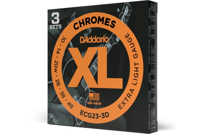 Corzi chitară electrică Daddario ECG23 Chromes Flat Wound Extra Light 10-48 3 Sets