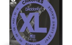 Corzi chitară electrică Daddario ECG24-3D Chromes Flat Wound Jazz Light 11-50 3 Sets