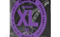 Corzi chitară electrică Daddario ECG24-7 Chromes Flat Wound 7-String Jazz Light 11-65
