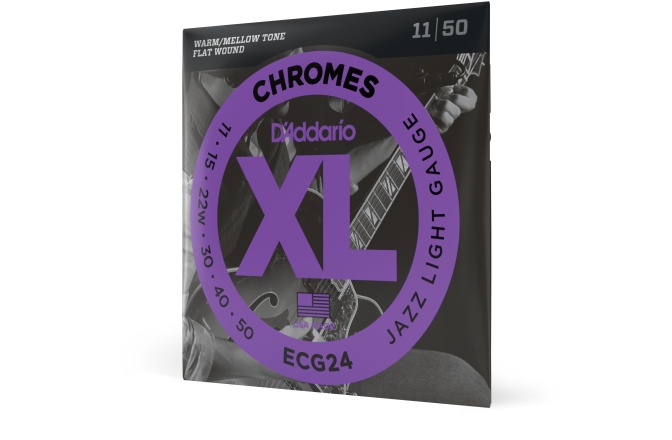 Corzi chitară electrică Daddario ECG24 Chromes Flat Wound Jazz Light 11-50