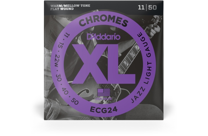 Corzi chitară electrică Daddario ECG24 Chromes Flat Wound Jazz Light 11-50