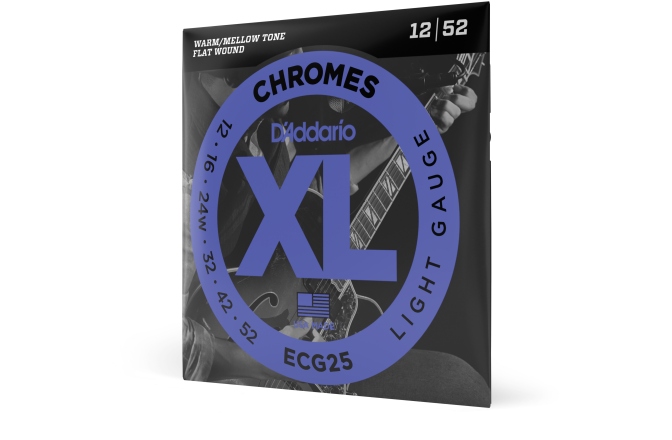 Corzi chitară electrică Daddario ECG25 Chromes Flat Wound Light 12-52