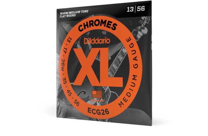 Corzi chitară electrică Daddario ECG26 Chromes Flat Wound Medium 13-56