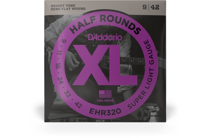 Corzi chitară electrică Daddario EHR320 Half Round Super Light 9-42