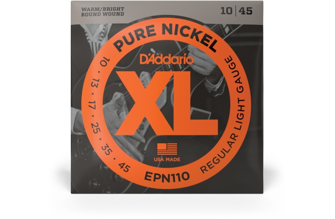 Corzi chitară electrică Daddario EPN110 Pure Nickel Regular Light 10-45