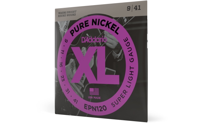 Corzi chitară electrică Daddario EPN120 Pure Nickel Super Light 09-41