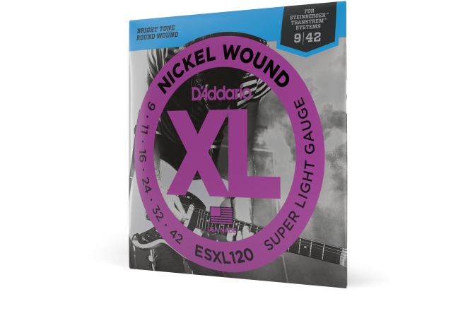 Corzi chitară electrică Daddario ESXL120 Nickel Wound Super Light Double Ball End 09-42