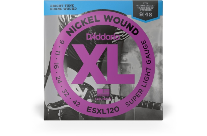 Corzi chitară electrică Daddario ESXL120 Nickel Wound Super Light Double Ball End 09-42