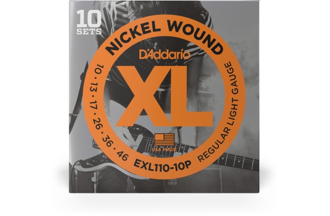 Corzi chitară electrică Daddario EXL110-10P Nickel Wound Regular Light 10-46