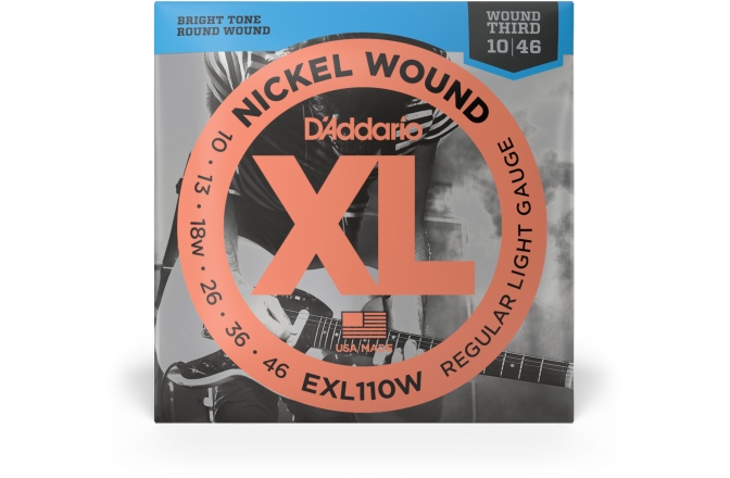 Corzi chitară electrică Daddario EXL110W Nickel Wound Regular Light Wound 3rd 10-46