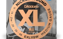 Corzi chitară electrică Daddario EXL115w Nickel Wound Medium/Blues-Jazz Rock Wound 3rd 11-49